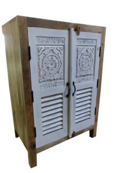 Carved Wooden Almirah, 2 Doors